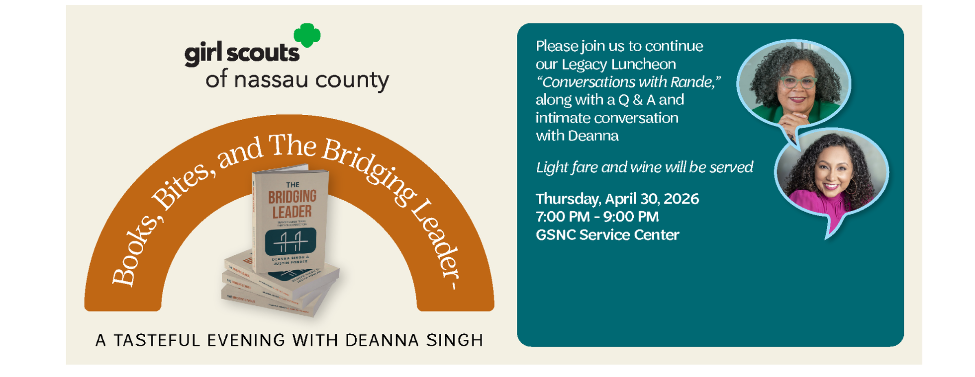 Books, Bites and The Bridging Leader- a tasteful evening with Deanna Singh